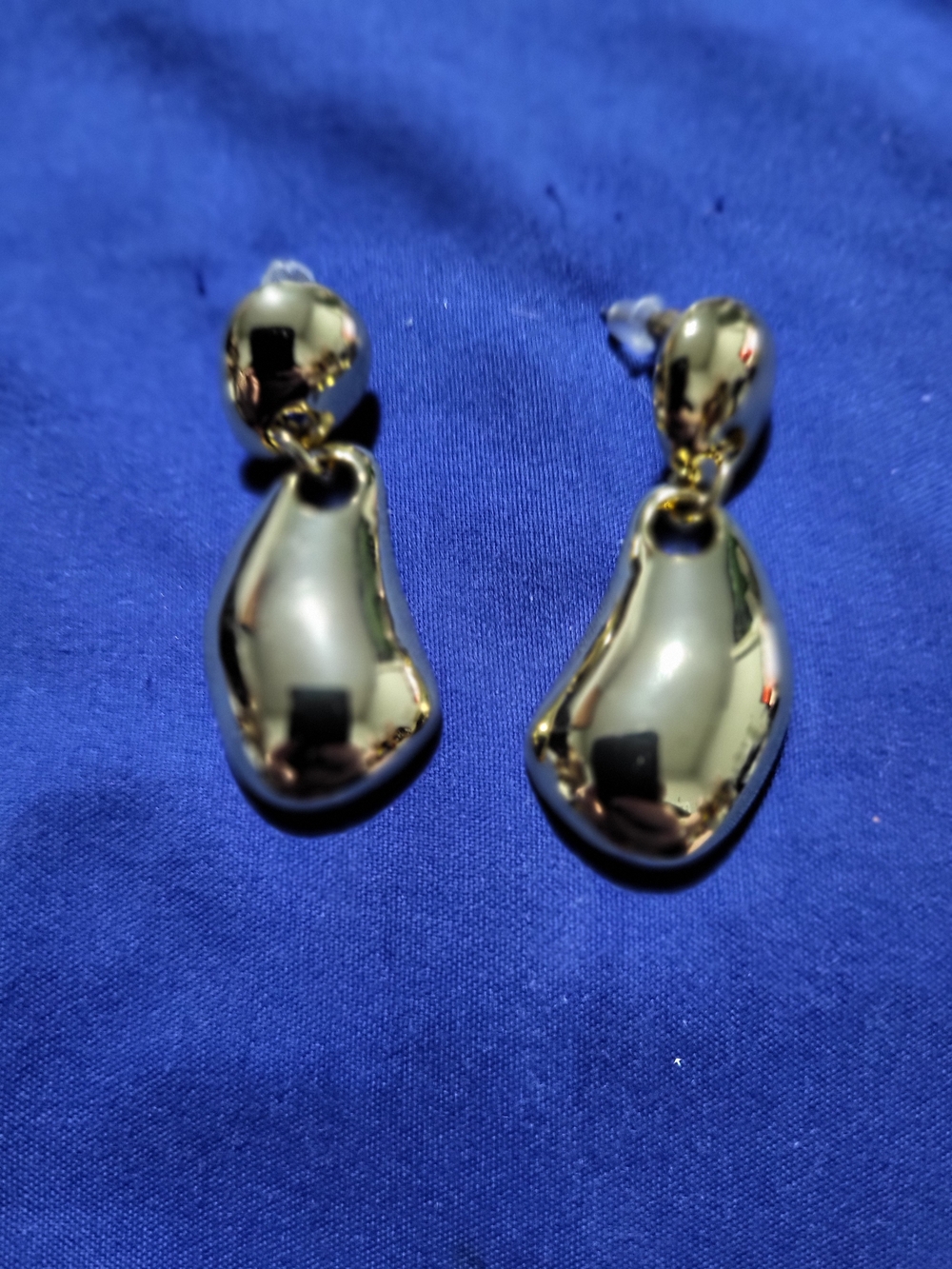 Gold Drop Sculptural Dangle Earrings - Women Jewelry